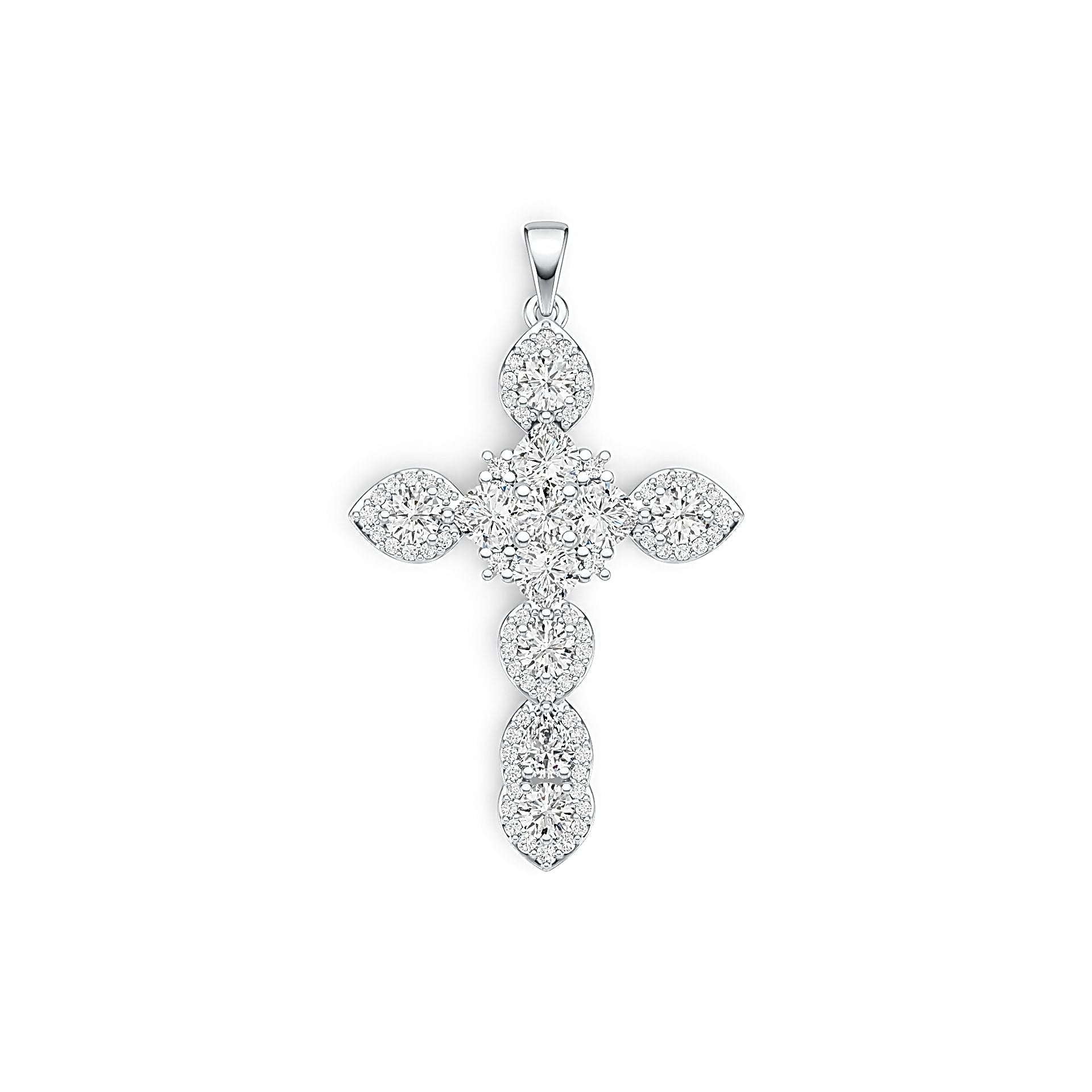 10K Gold Semi Mount Pendant Setting Heart HT 5X5mm PE 5X4mm RD 4X4mm Moissanite Accent DHJ