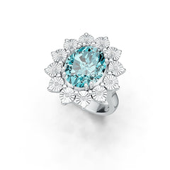 Platinum Semi Mount Ring Setting Oval OV 12X10mm Halo Cocktail Ring DHJ