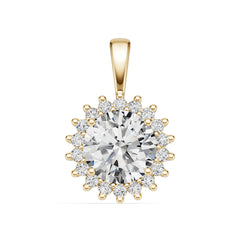 10K Gold Semi Mount Pendant Setting Round Ro 6x6mm Syz Jewelry
