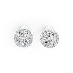 Sterling Silver Semi Mount Earrings Setting Round RD 7x7mm DHJ