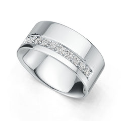 Platinum Ring with or Moissanite Wedding Band Men's Ring Diamond Accent DHJ