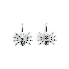 14K Gold Earrings Spider Theme with or Moissanite Diamond Accent DHJ