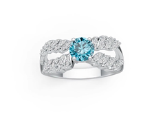 Sterling Silver Semi Mount Ring Setting Round RD 6x6mm White Topaz DHJ