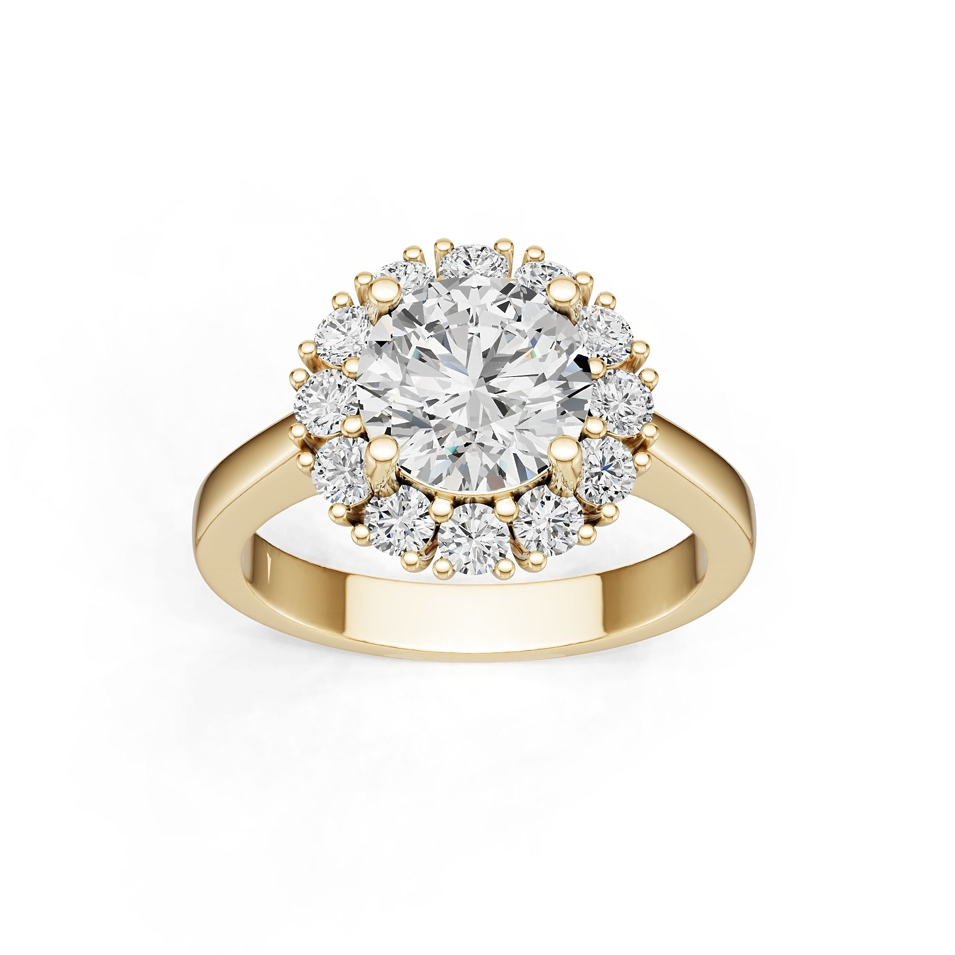14K Gold Semi Mount Ring Setting Round Ro 6x6mm Diamond Accent Syz Jewelry