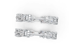 Sterling Silver Semi Mount Earrings Setting Emerald OCT 6X4mm PE 6X4mm OV 6X4mm DHJ