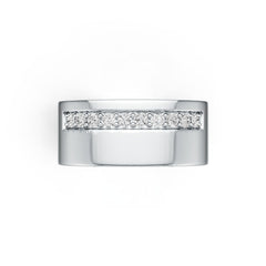 Sterling Silver Ring with White topaz or Moissanite Wedding Band Men's Ring DHJ