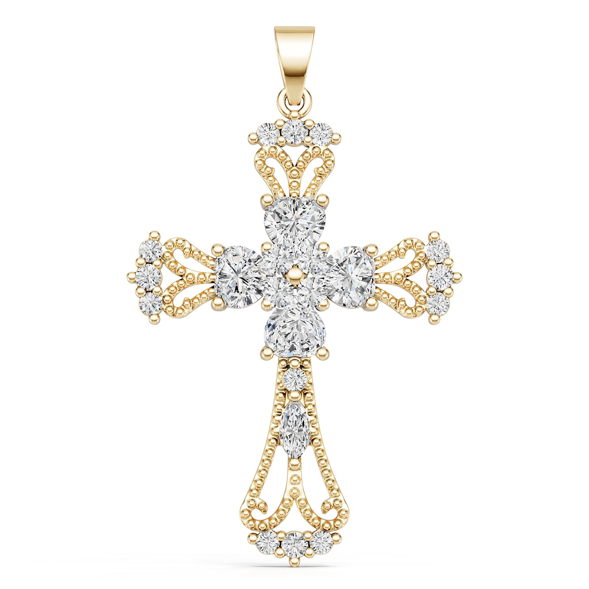 18K Gold Semi Mount Pendant Setting Heart He 5x5mm Diamond Accent Syz Jewelry
