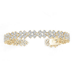 18K Gold Semi Mount Bracelet Setting Round Ro 4x3mm Diamond Accent Syz Jewelry