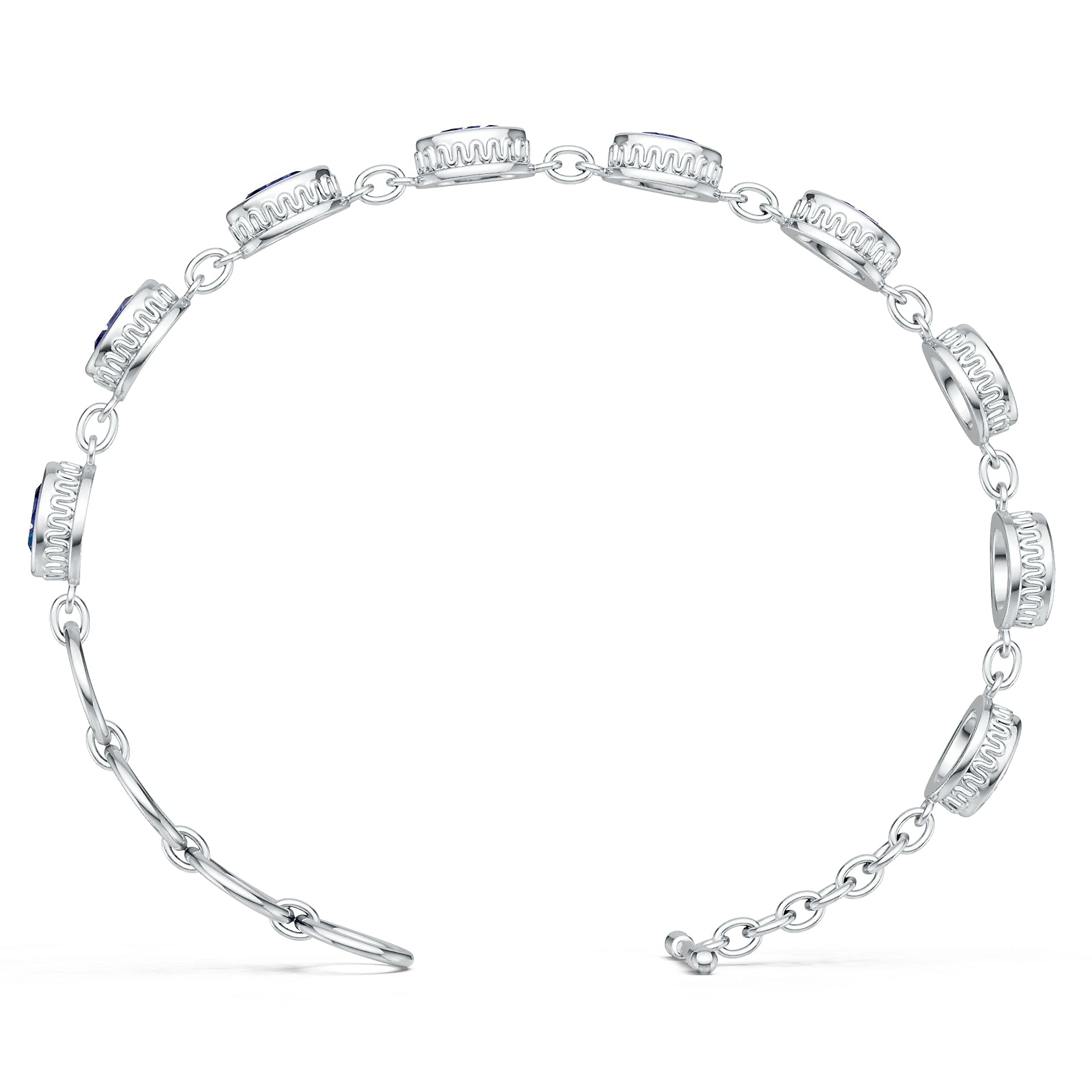 14K Gold Semi Mount Bracelet Setting Round Ro 8x6mm Syz Jewelry