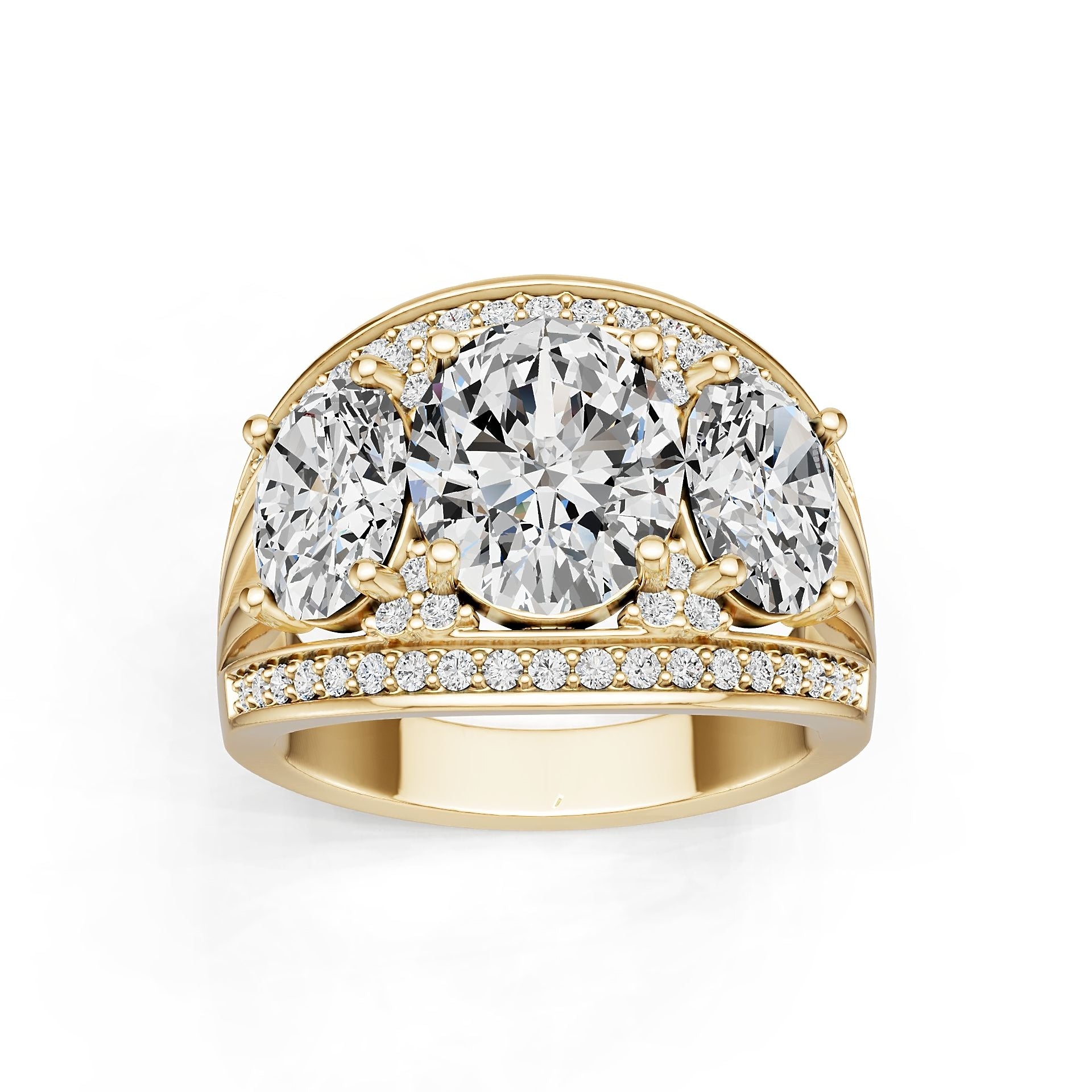 14K Gold Semi Mount Ring Setting Oval Ov 10x8mm Diamond Accent Syz Jewelry