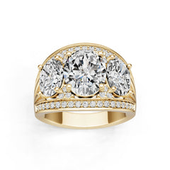 14K Gold Semi Mount Ring Setting Oval Ov 10x8mm Diamond Accent Syz Jewelry