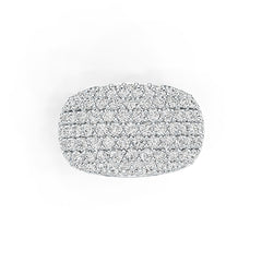 Sterling Silver Cluster Cocktail Ring with White Topaz or Moissanite DHJ