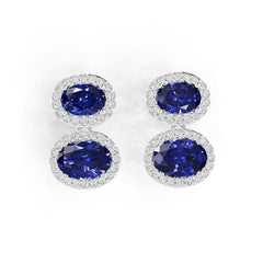 14K Gold Semi Mount Earrings Setting Oval Ov 9x6mm Diamond Accent Syz Jewelry