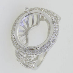 10K Gold Semi Mount Ring Setting Round RD 15X15mm Moissanite Accent Syzjewelry
