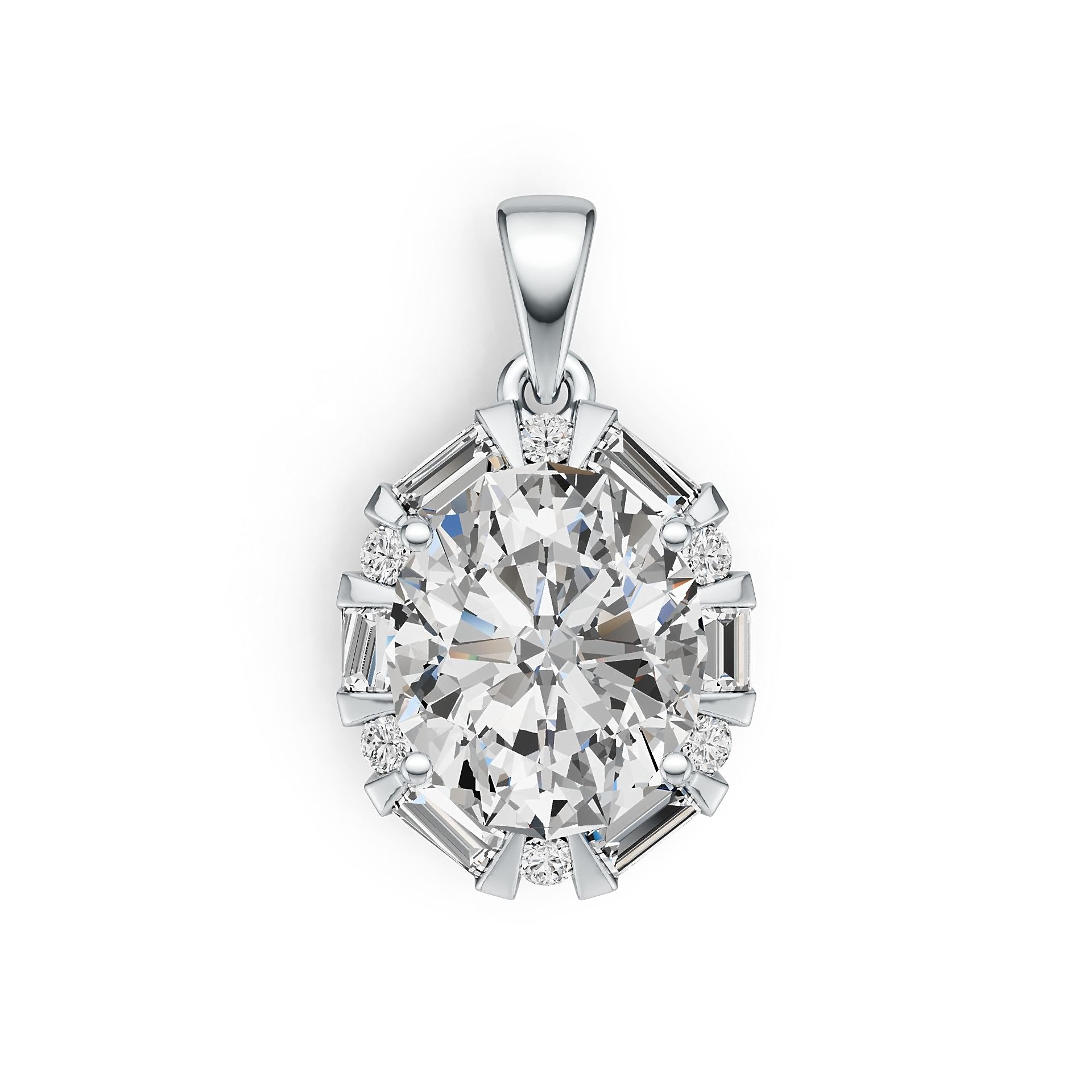 Sterling Silver Semi Mount Pendant Setting Oval OV 12X10mm DHJ