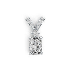 10K Gold Semi Mount Pendant Setting Emerald OCT 7X5mm Moissanite Accent DHJ