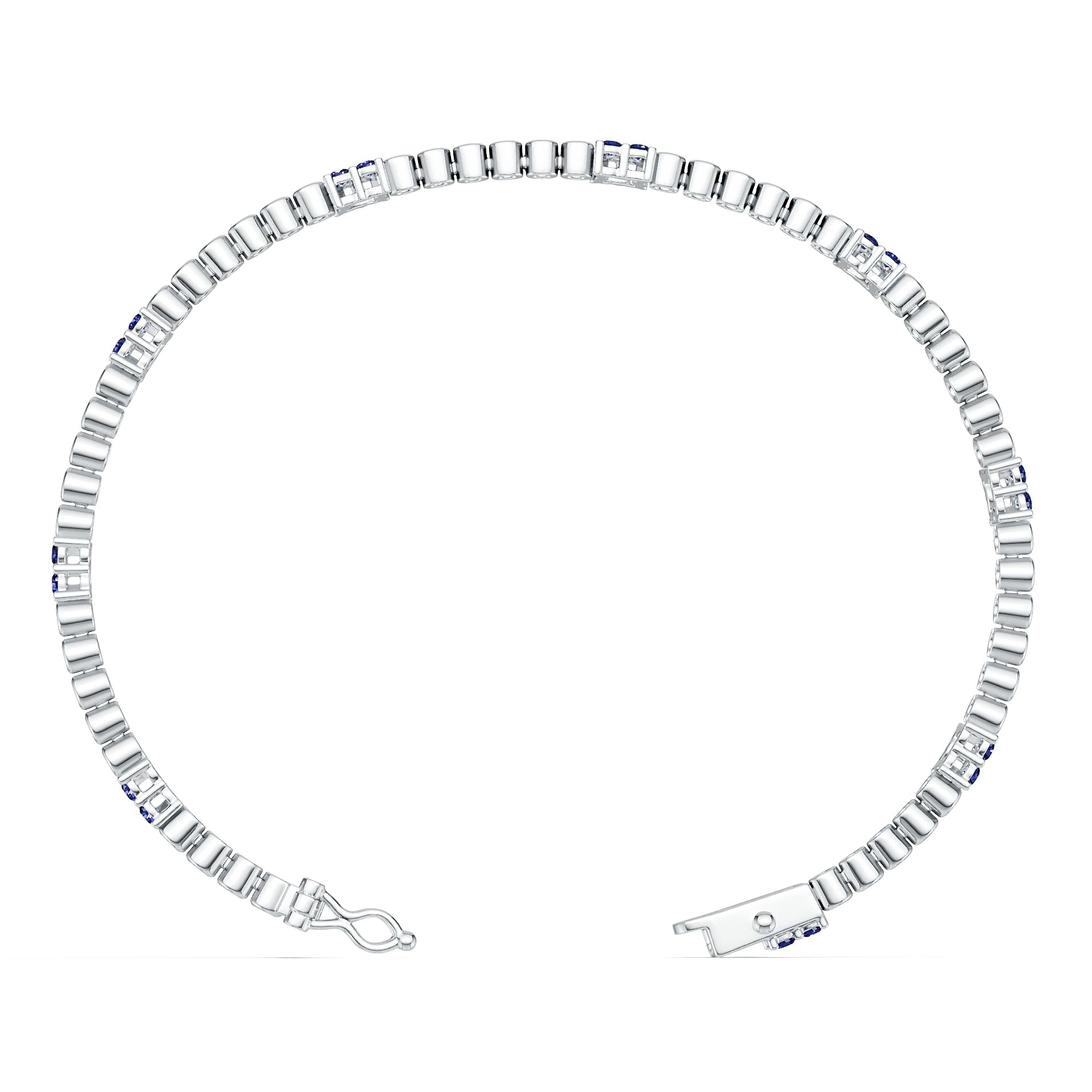 Platinum Semi Mount Bracelet Setting Round Ro 2x2mm Syz Jewelry