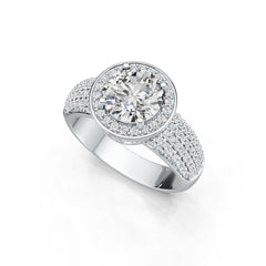 14K Gold Semi Mount Ring Setting Round RD 8x8mm Diamond Accent DHJ
