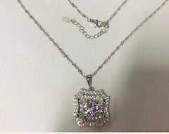 10K Gold Semi Mount Pendant Setting Round RD 9x9mm Moissanite Accent DHJ