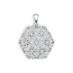 18K Gold Semi Mount Pendant Setting Trillion TR 4X4mm Diamond Accent DHJ
