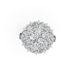 Sterling Silver Semi Mount Ring Setting RD 8x8mm with White Topaz DHJ