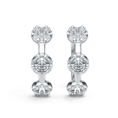 Platinum Semi Mount Earrings Setting Round Ro 6x6mm Syz Jewelry