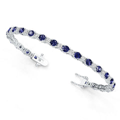 Platinum Semi Mount Bracelet Setting Round RD 4x4mm Diamond Accent DHJ