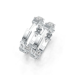 Platinum Semi Mount Earrings Setting Pear PE 6X4mm Diamond Accent DHJ
