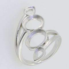 Platinum Semi Mount Ring Setting Cabochon Oval OV 10x8 PE 6x4mm Syzjewelry
