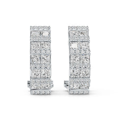 Sterling Silver Semi Mount Earrings Setting Princess SQ 3X3mm DHJ