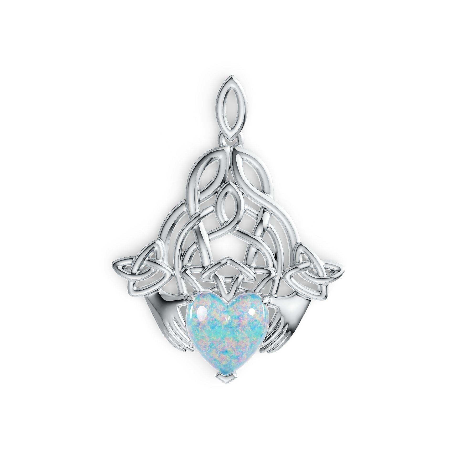 14K Gold Semi Mount Pendant Setting Heart HT 10X10mm Celtic Knot DHJ