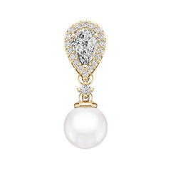 18K Gold Semi Mount Pendant Setting Round Ro 9x9mm Diamond Accent Syz Jewelry