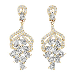 10K Gold Semi Mount Earrings Setting Pear Pe 5x3mm Moissanite Accent Syz Jewelry