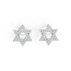 14K Gold Semi Mount Earrings Setting Round RD 1.0mm Diamond Accent DHJ
