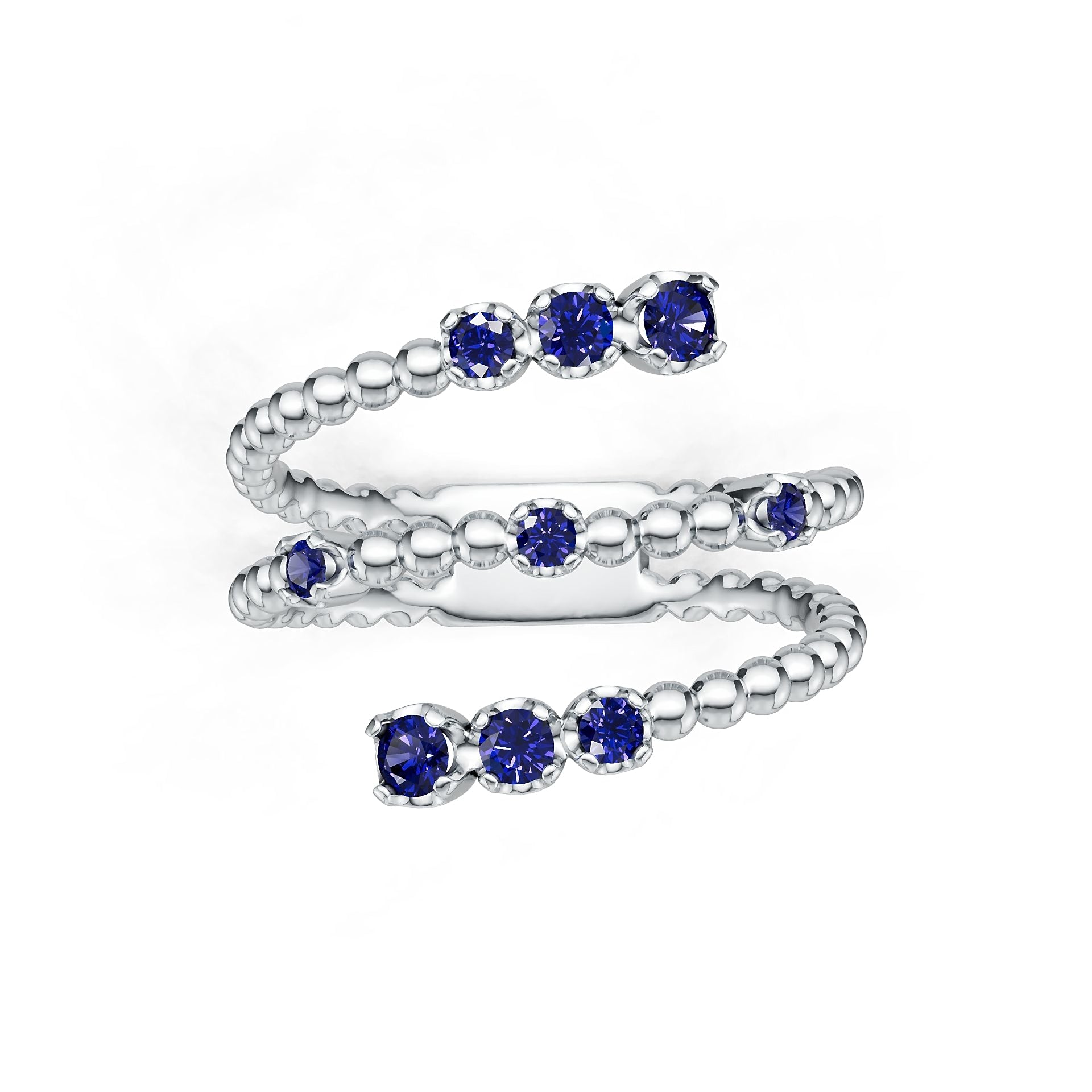 Sterling Silver Semi Mount Ring Setting Round Ro 2x2mm Sapphire Accent DHJ