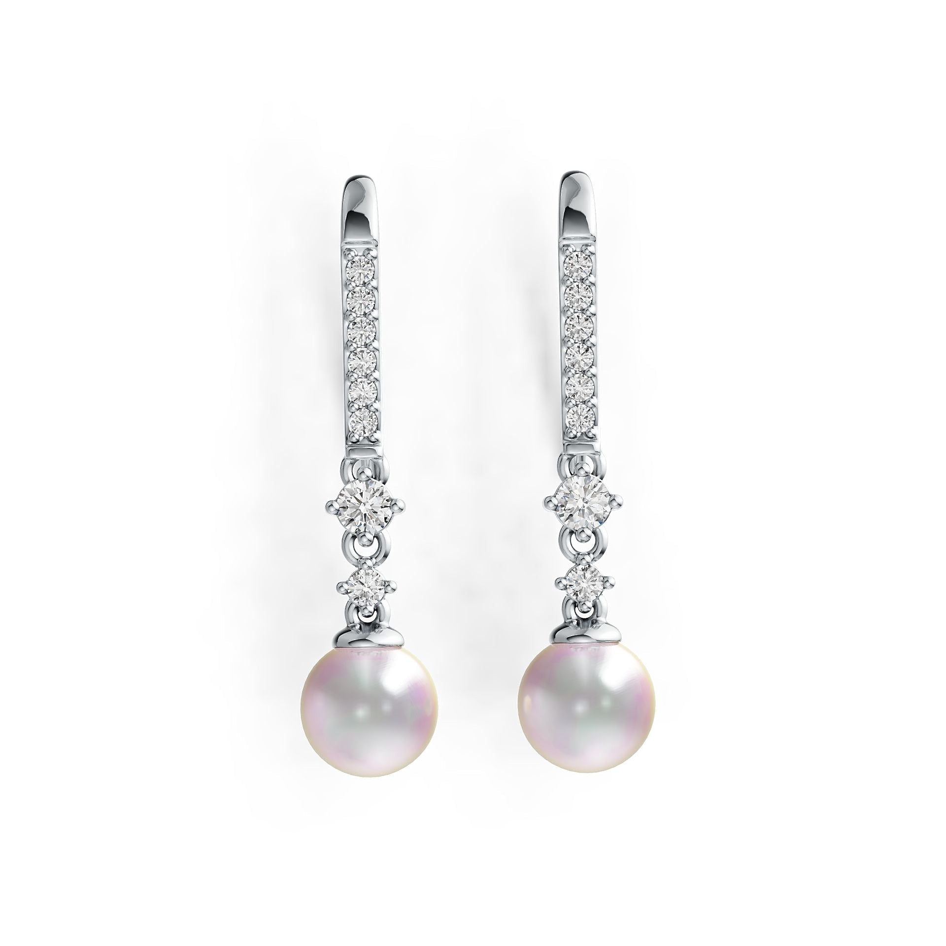 Platinum Semi Mount Earrings Setting Round RD 8x8mm Diamond Accent DHJ