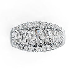 Sterling Silver Semi Mount Ring Setting Emerald OCT 7X5mm OCT 6X4mm OCT 5X3mm DHJ