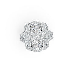 Sterling Silver Semi Mount Ring Setting Oval OV 7X5mm with White Topaz - Syzjewelry