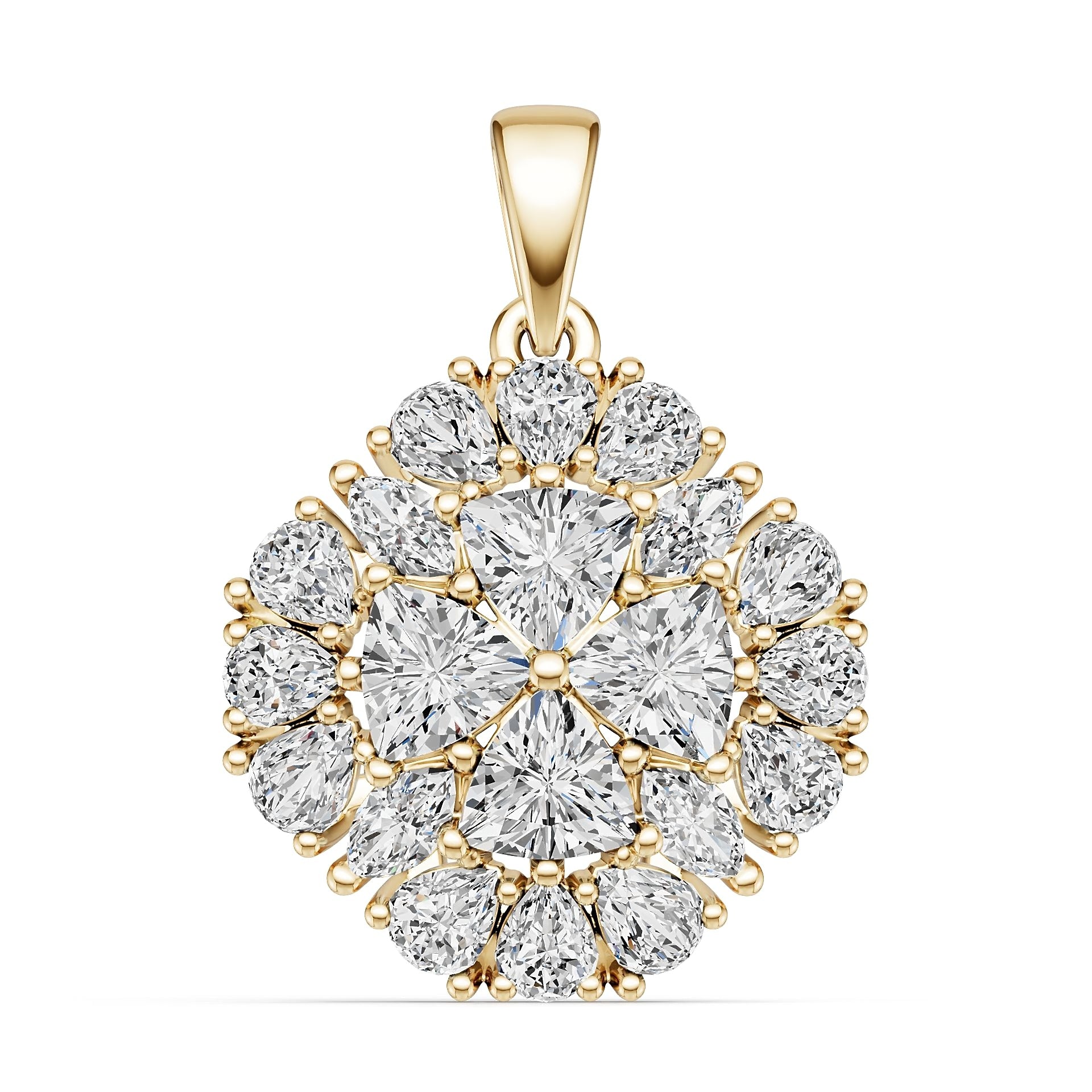 Platinum Semi Mount Pendant Setting Trillion Tr 5x5mm Diamond Accent Syz Jewelry