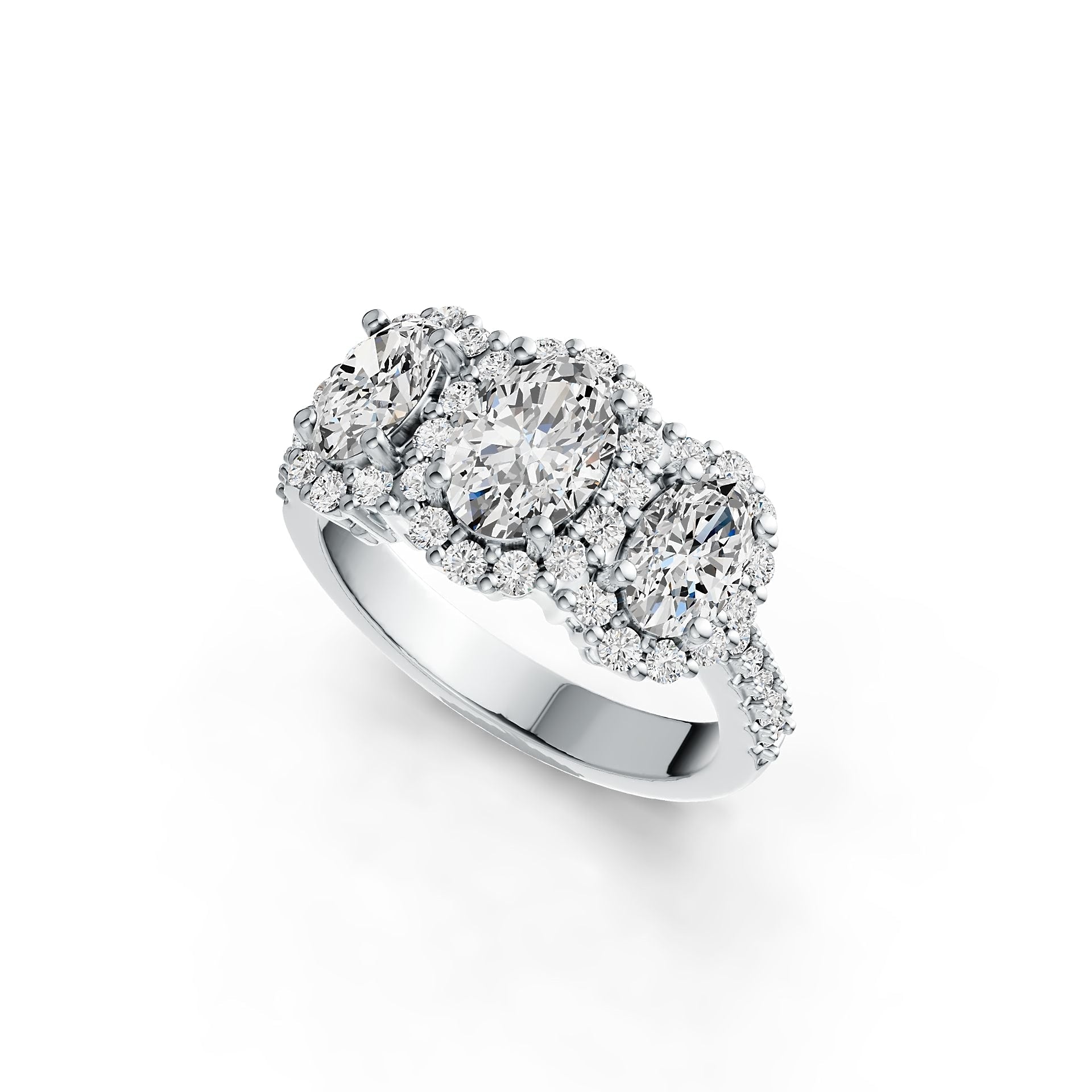 18K Gold Semi Mount Ring Setting Oval OV 7X5mm OV 6X4mm Diamond Accent DHJ