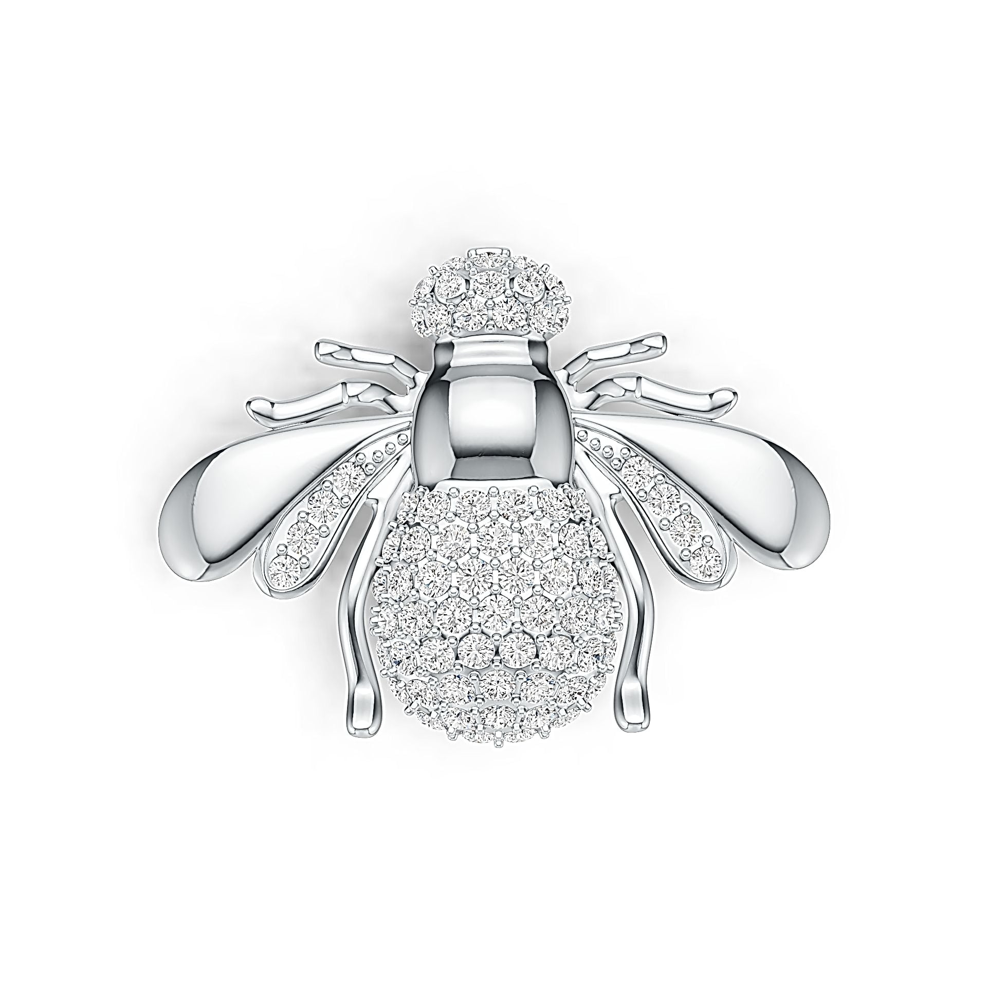 18K Gold Pendant Bee Theme with or Moissanite Diamond Accent DHJ