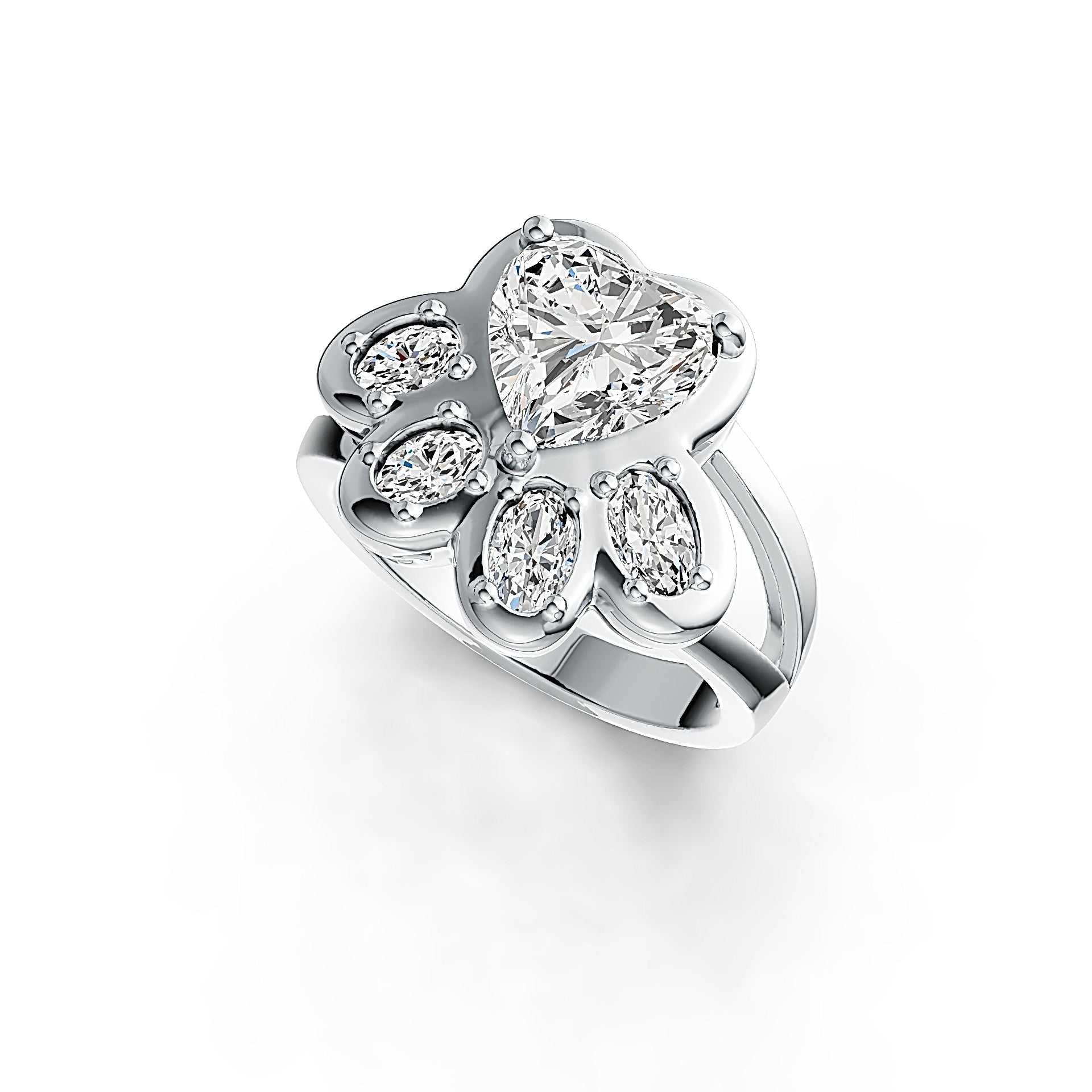 14K Gold Semi Mount Ring Setting Heart HT 8X8mm DHJ