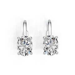 18K Gold Semi Mount Earrings Setting Oval OV 8X6mm Leverback DHJ