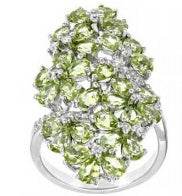 14K Gold Cocktail Cluster Ring with or Moissanite Diamond Accent DHJ