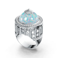 10K Gold Semi Mount Ring Setting Round RD 15x15mm Cabochon Full Bezel Moissanite Accent DHJ