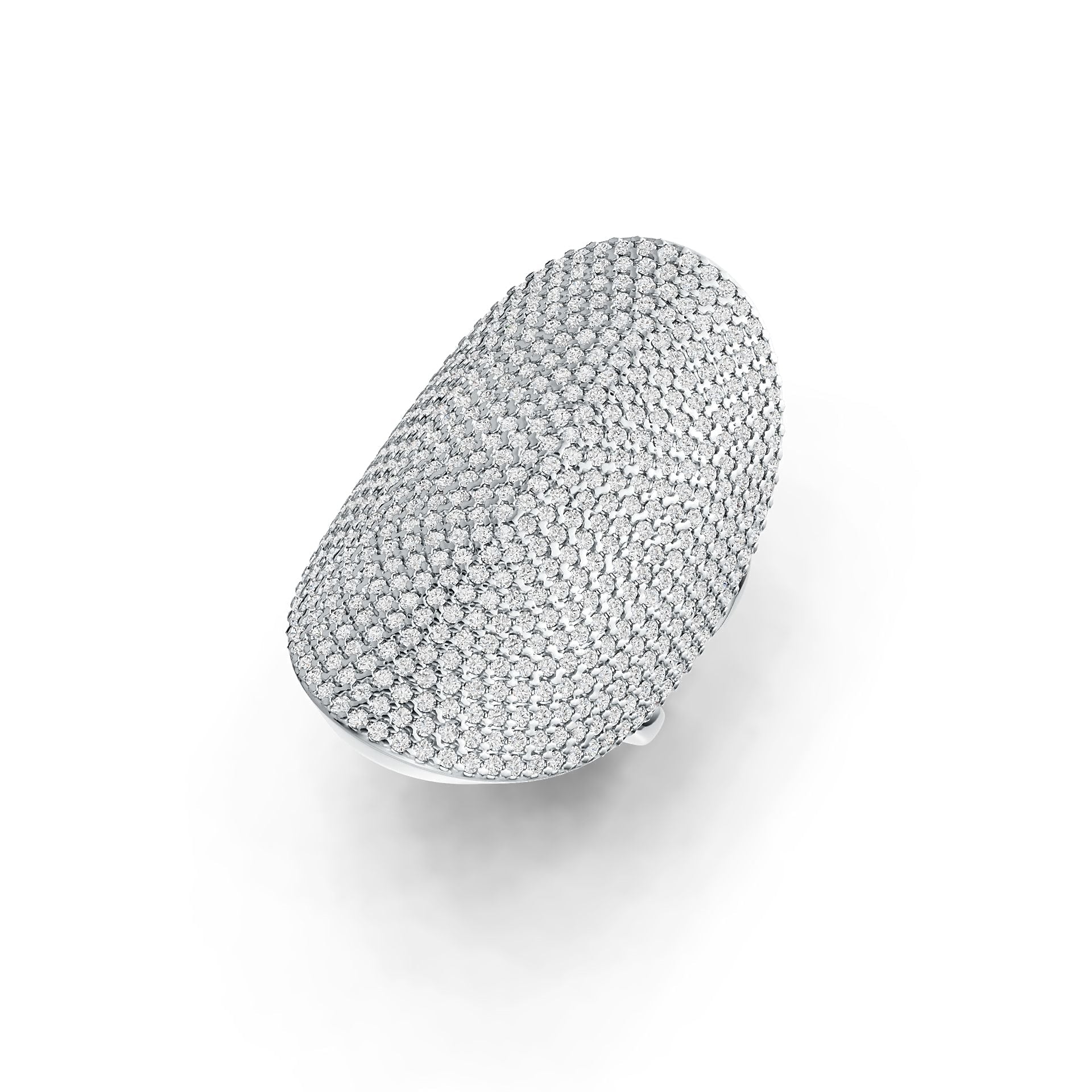 18K Gold Pave Set Cocktail Ring with or Moissanite Diamond Accent DHJ