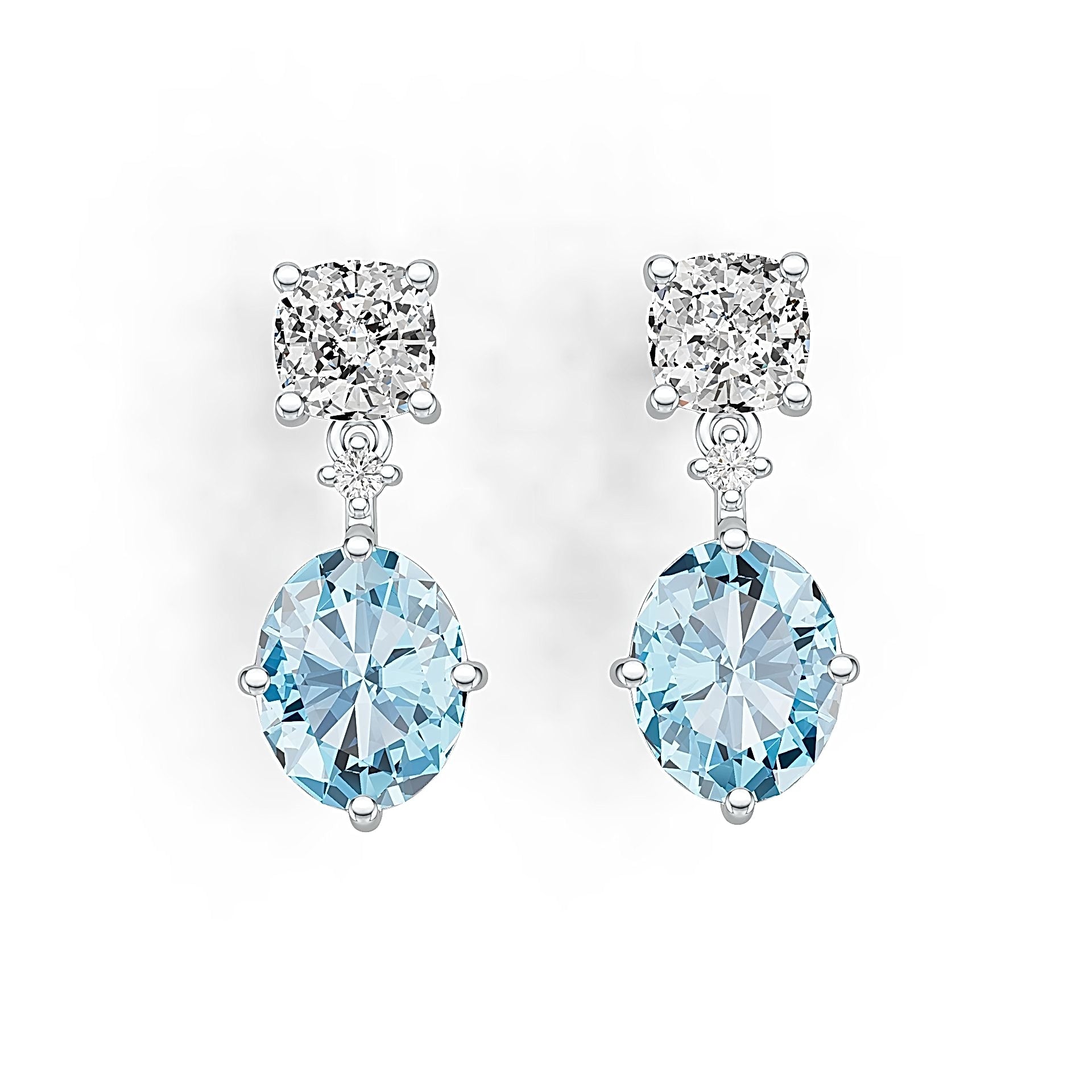 Sterling Silver Semi Mount Earrings Setting Oval OV 10X8mm CU 6X6mm DHJ