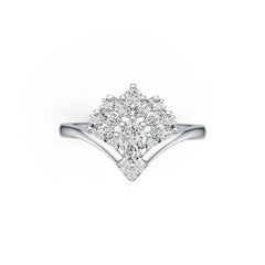 Sterling Silver Semi Mount Ring Setting PE 6X4mm DHJ