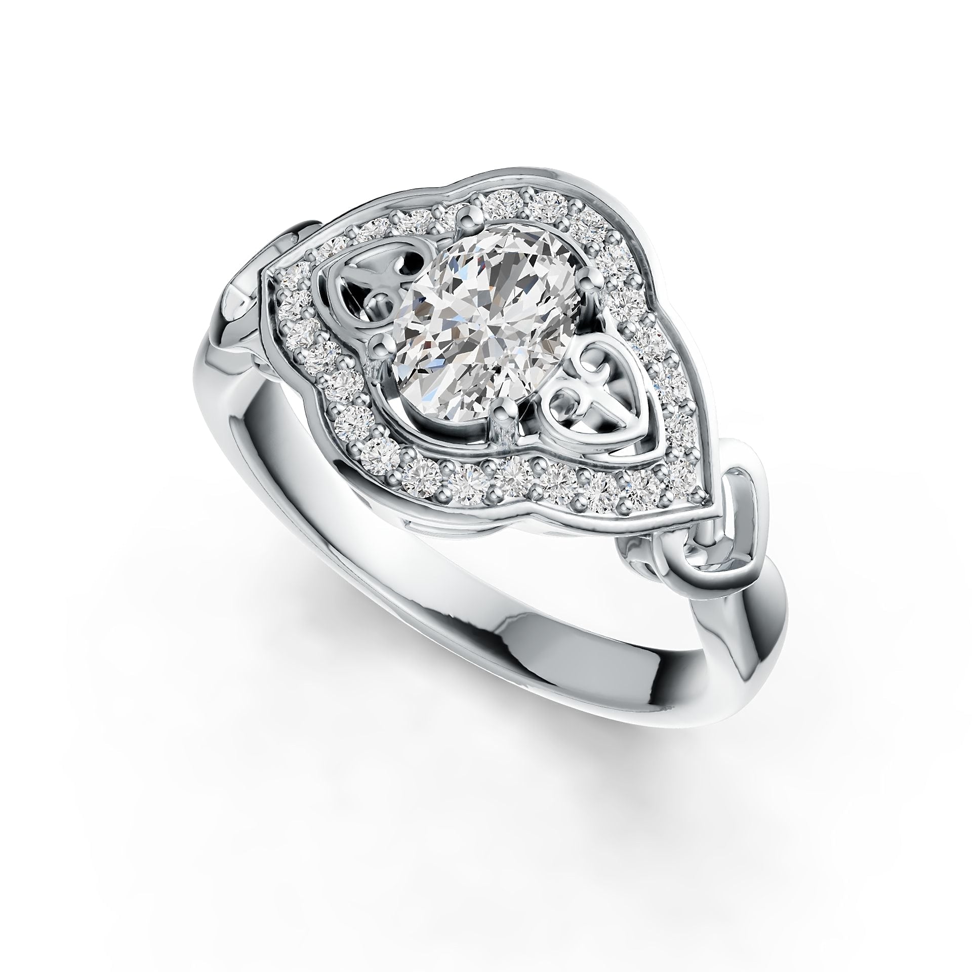 10K Gold Semi Mount Ring Setting Oval OV 7X5mm Moissanite Accent DHJ