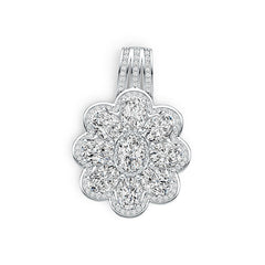 18K Gold Semi Mount Pendant Setting Oval OV 7X5mm Diamond Accent DHJ